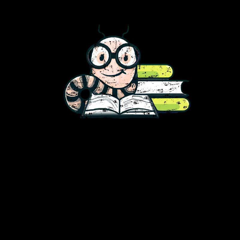 Bücherwurm mit Nerd-Brille lesen Leseratte