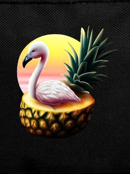 Pineapple flamingo in sunset