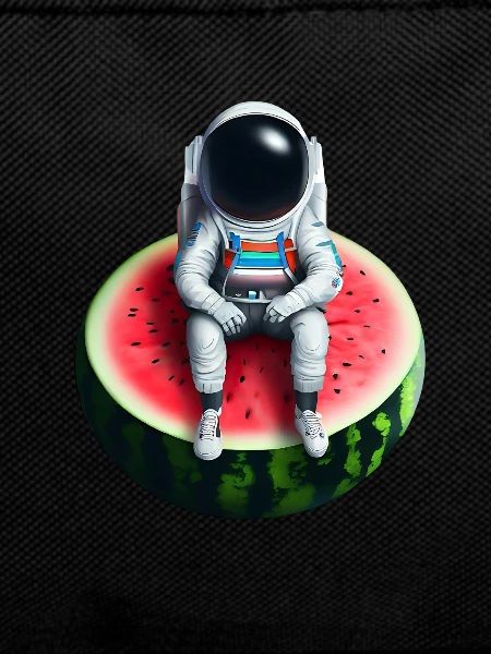 Astronaut on watermelon