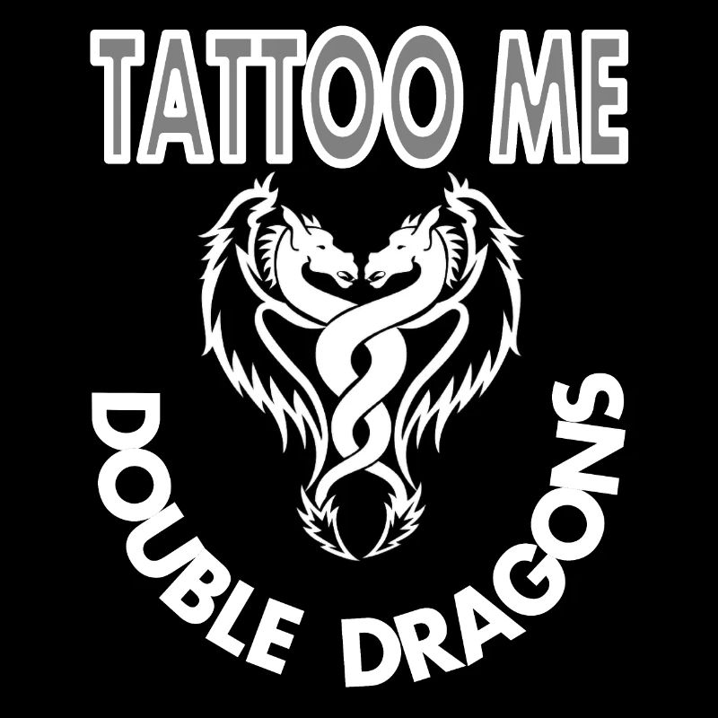 Tattoo Tätowierung doppel Drachen Spruch Geschenk