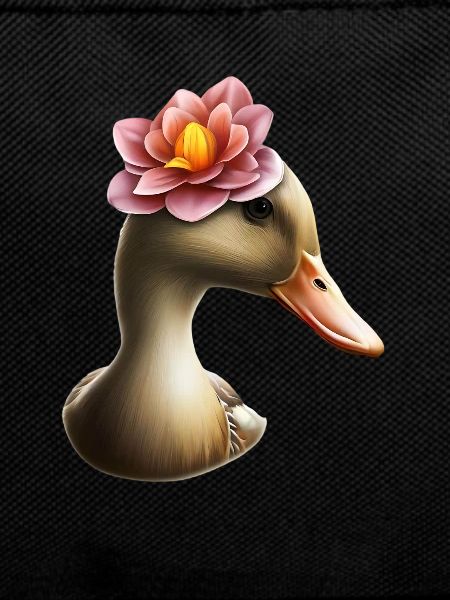 Duck with flower hat