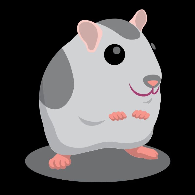 Dessin animé mignon hamster gris