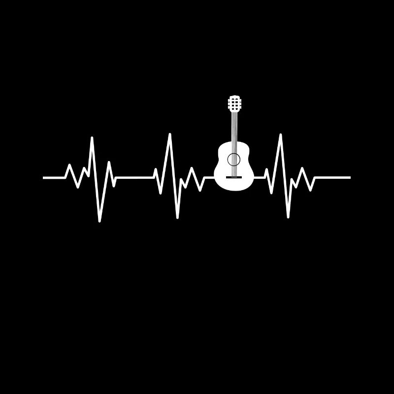Guitar ECG heartbeat symbol guitar passion