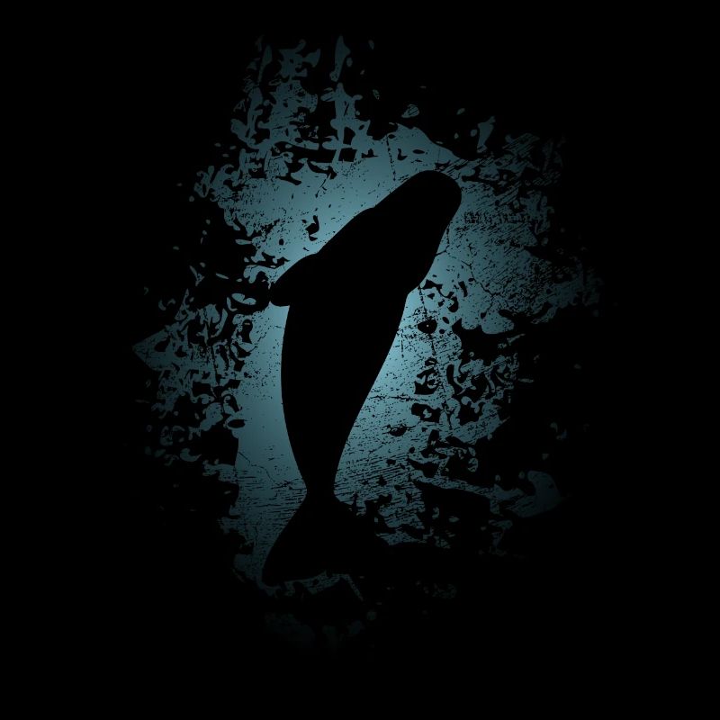 Whale sperm whale fin underwater