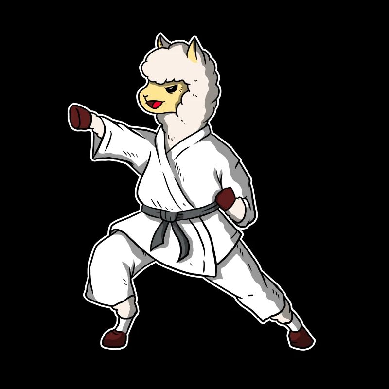 Funny Kung Fu Karate Alpaca Llama Gift Idea