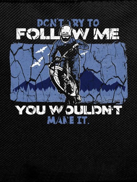 Mountain biker saying mountains