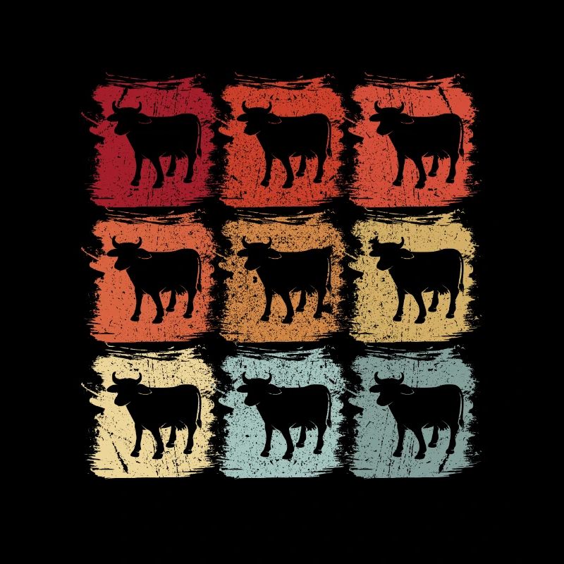 Retro Pop Art Cow Bull