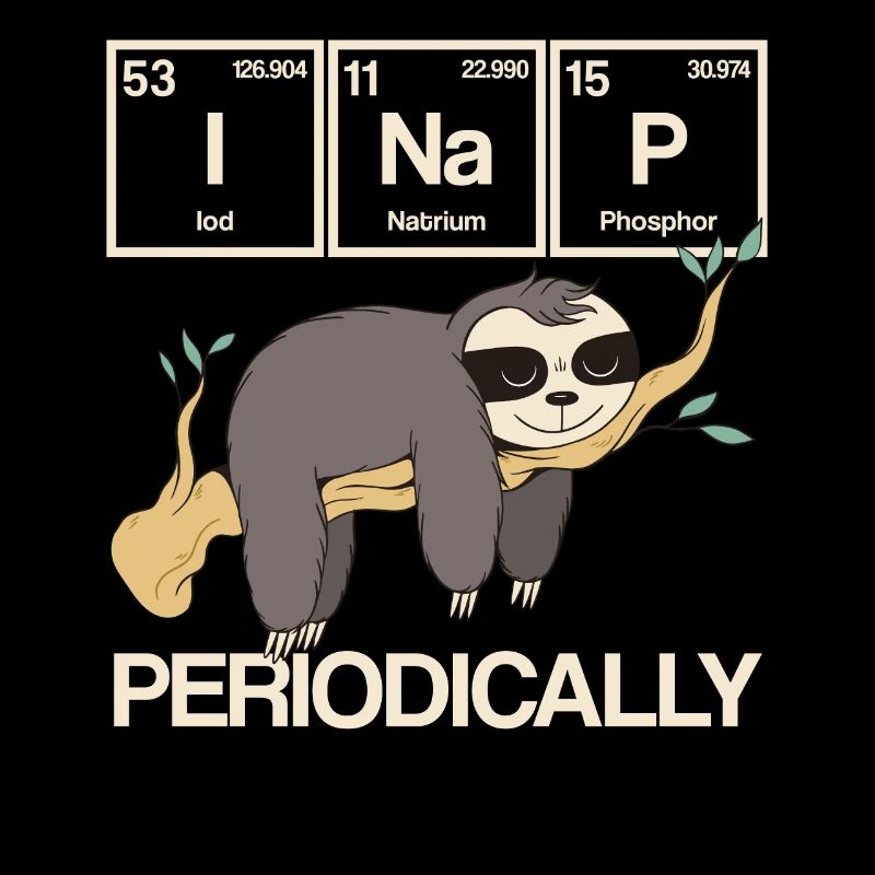Periodensystem I Nickerchen Periodisch Sloth Geek