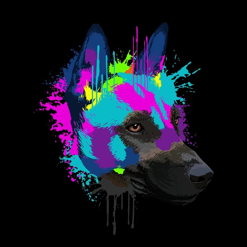 Splash Art Malinois Hund Hundehalter Geschenk