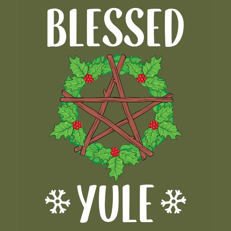 Blessed Yule Pagan Winter Solstice design