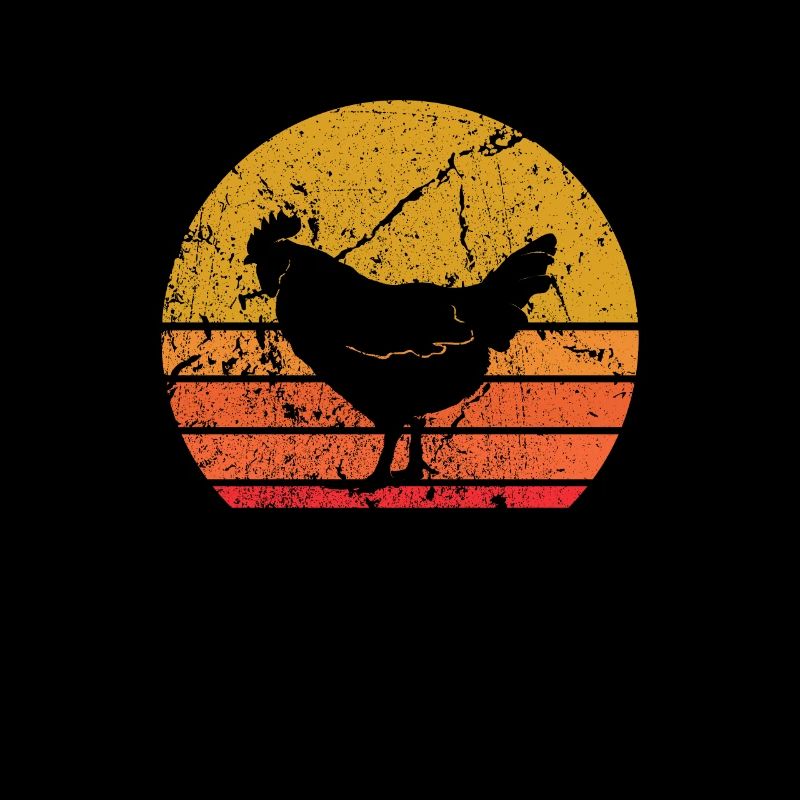 Retro Sonne Hühner Hahn Vogel Geschenk