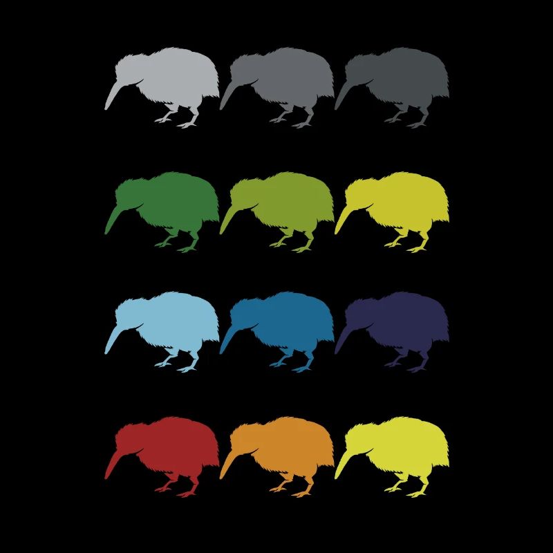 Neon Pop Art Retro Kiwi Laufvogel Geschenkidee