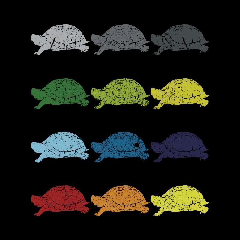 Neon Pop Art Retro Schildkröte Tier Geschenk