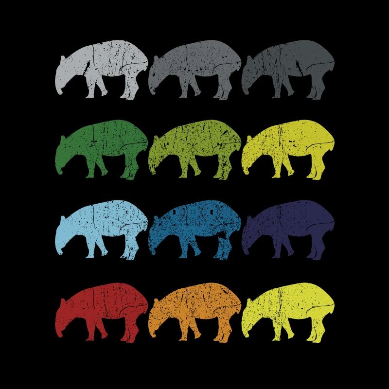 Neon Pop Art Retro Tapir Tier Geschenk