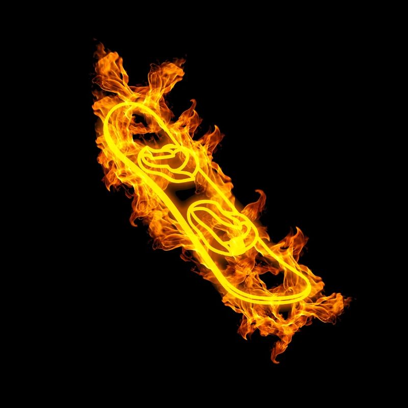 Fire Snowboard Snowboarder