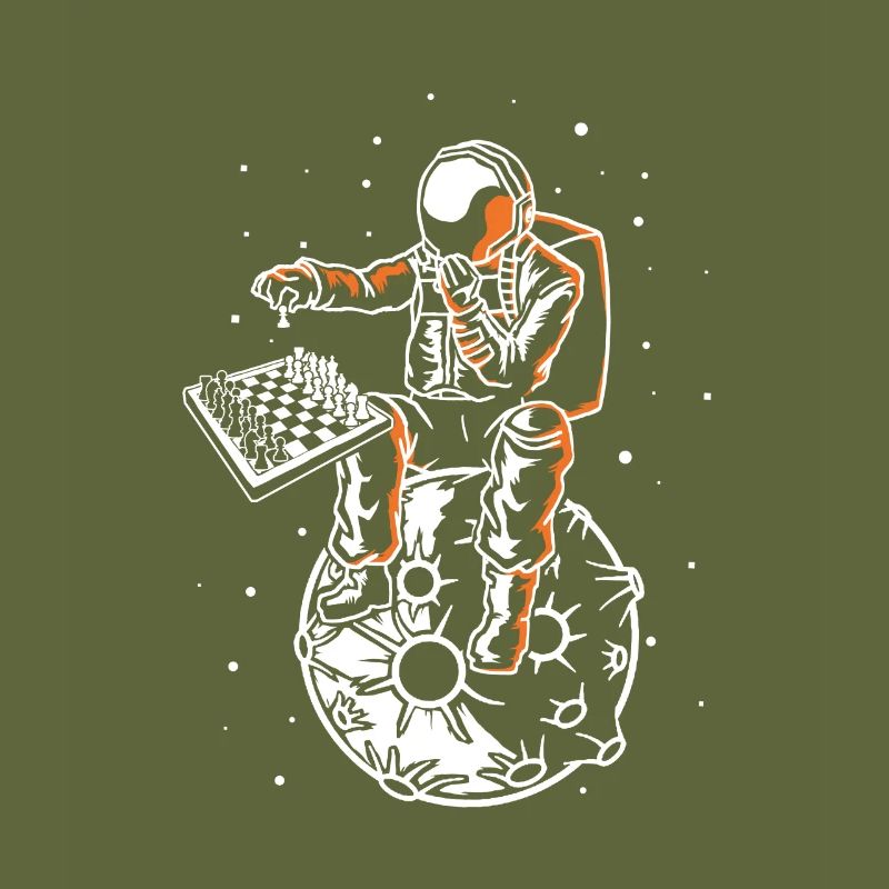 Astronaut Chess Board Funny Chess Player