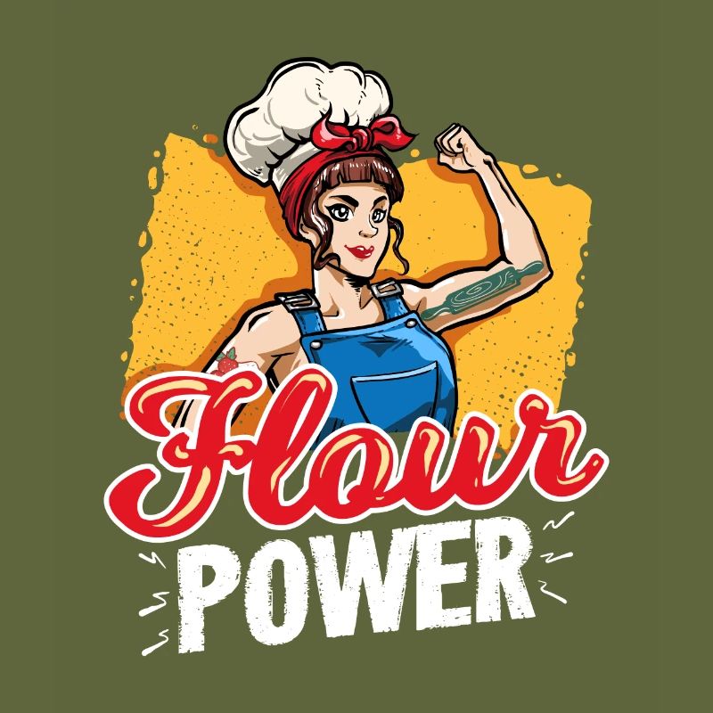 Flour Power Baking Pastry Chef Funny Baker