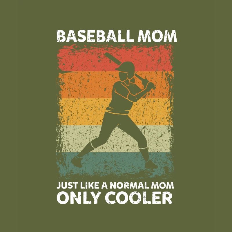 Maman de baseball comme une maman normale seulement plus cool