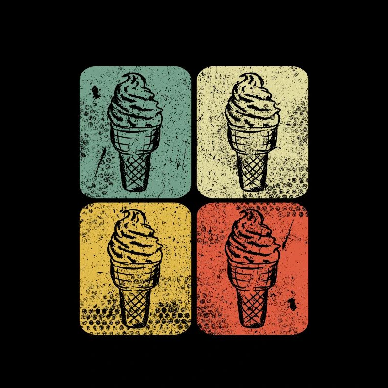 Retro Eiscreme Liebhaber Eis Essen Sommer Eisdiele