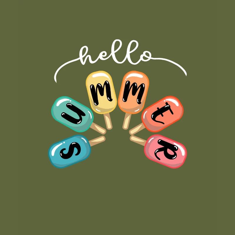 Hello Summer Ice Cream Popsicle Lovers Summer