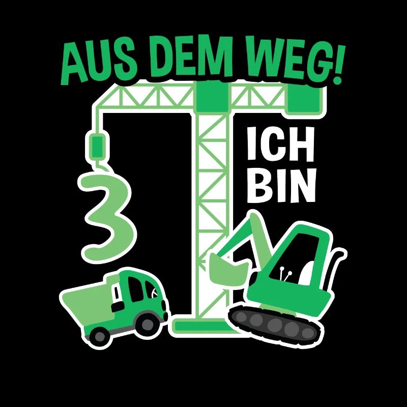 3 Jahre Ich Bin Schon 3 Bagger Kindergeburtstag