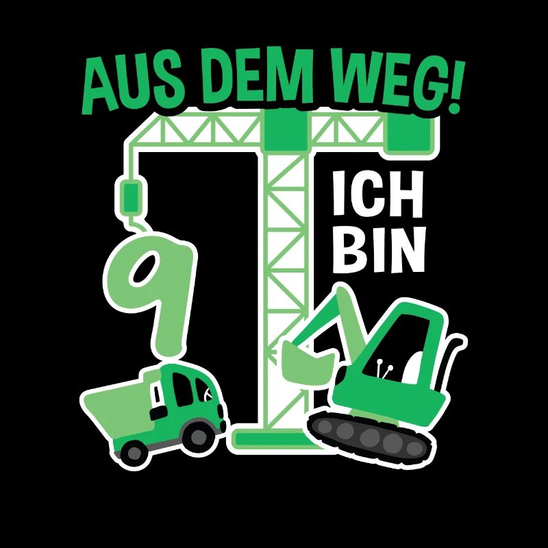 9 Jahre Ich Bin Schon 9 Bagger Kindergeburtstag