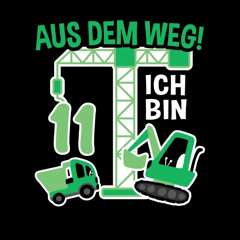 11 Jahre Ich Bin Schon 11 Bagger Kindergeburtstag