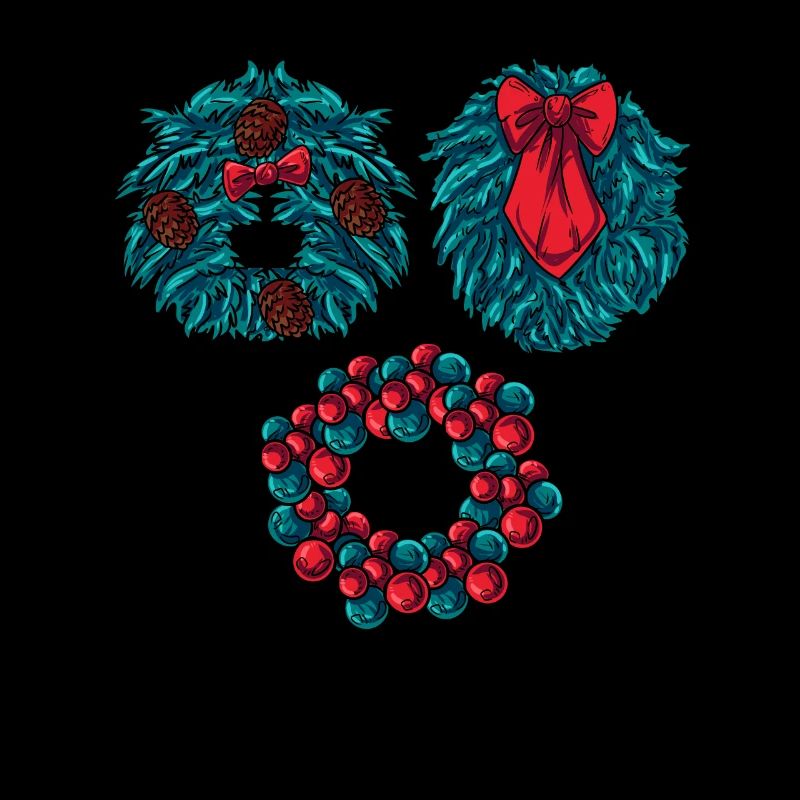 Drei verschiedene Weihnachtskränze