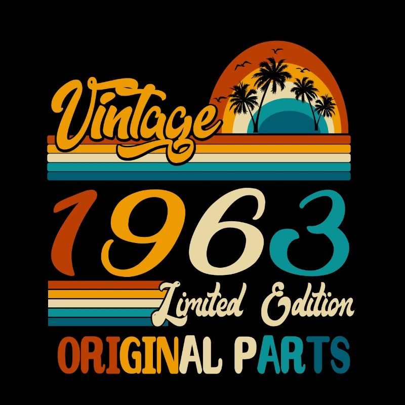 1963 Naissance vintage rétro anniversaire