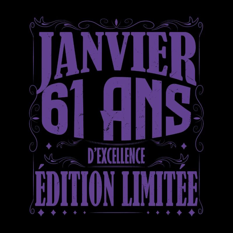 Janvier 61 ans. Cadeau 61 ans janvier anniversaire