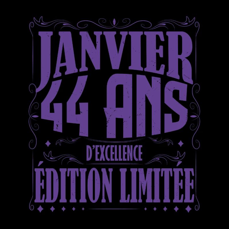 Janvier 44 ans. Cadeau 44 ans janvier anniversaire