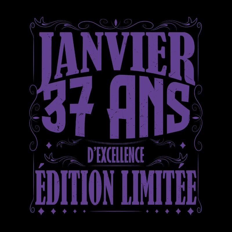 Janvier 37 ans. Cadeau 37 ans janvier anniversaire