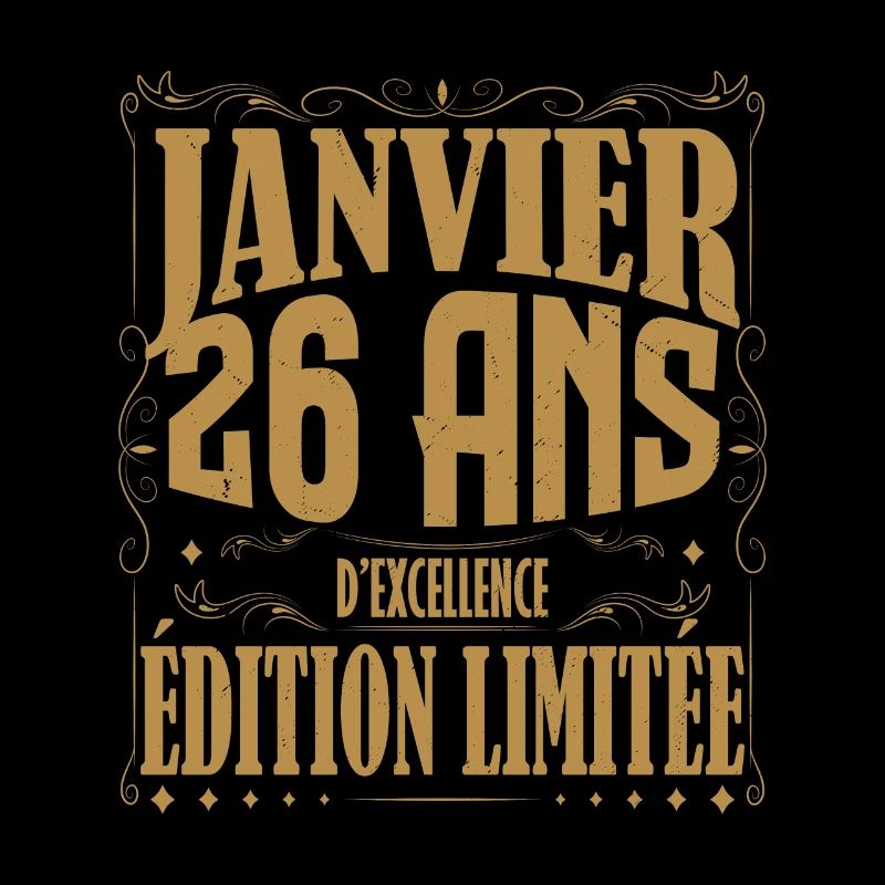 Janvier 26 ans. Cadeau 26 ans janvier anniversaire