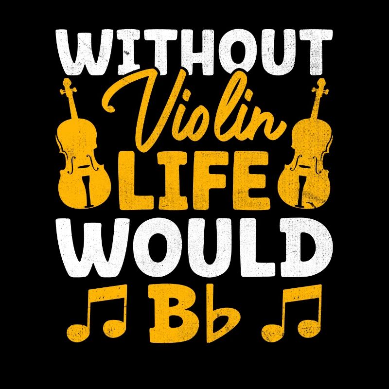 Without Violin Life Would Be Flat Violinist Fiddle