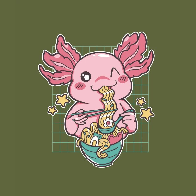 Funny Axolotl Ramen