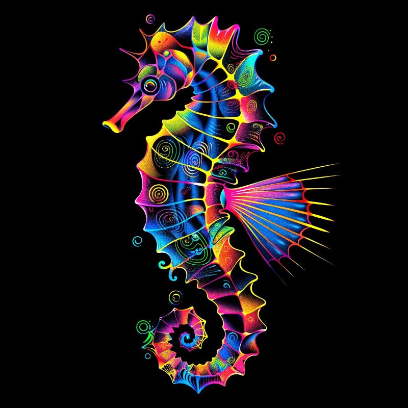 Seepferdchen Pop Art Bunt Aquarist Süßes Seepferd
