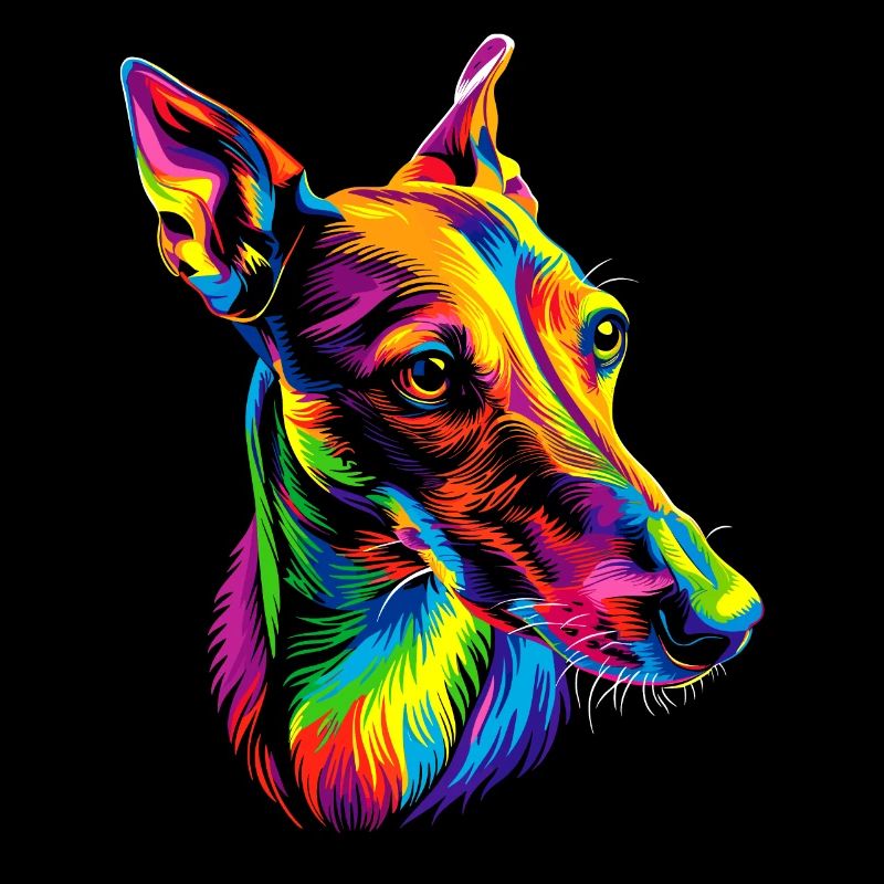 Lévrier Chiens Couleurs Colorées Pop Art Chien Lévrier