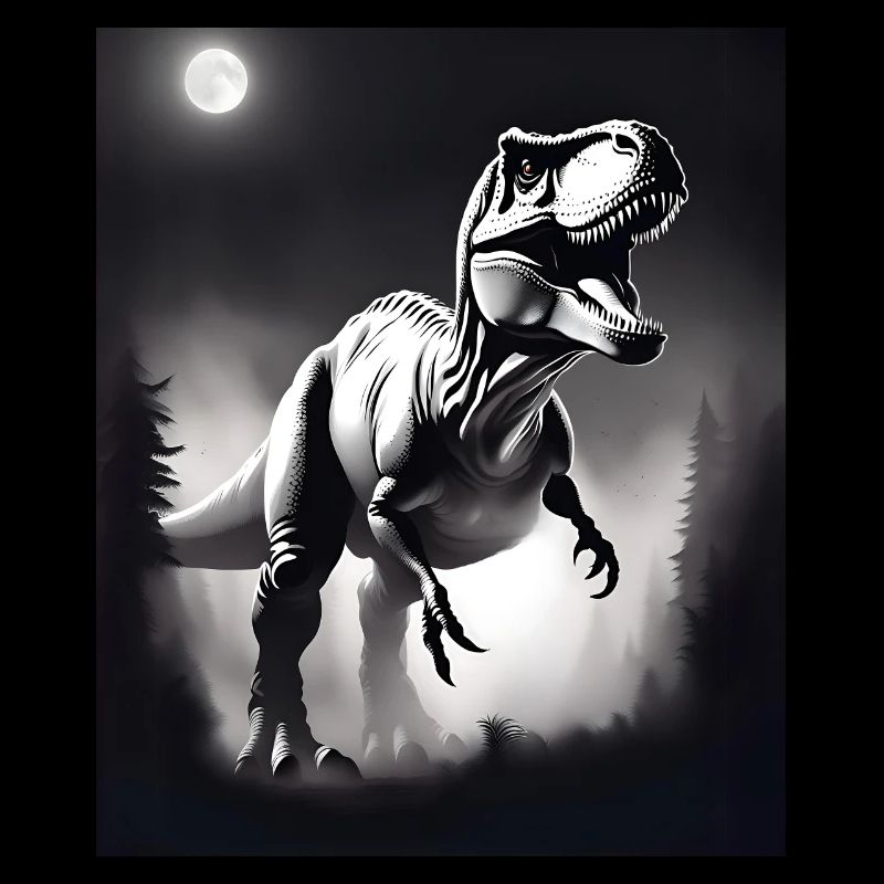 Schwarz-weißer T-Rex