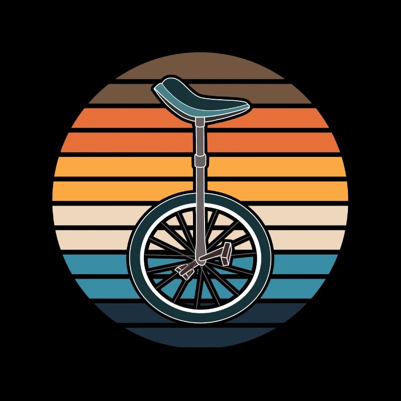 Unicycle Riding Retro Vintage Unicycle Sunset