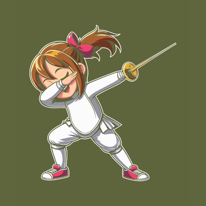 Doublage Fille Escrimeur Clôture Épée Épée Épée Escrime