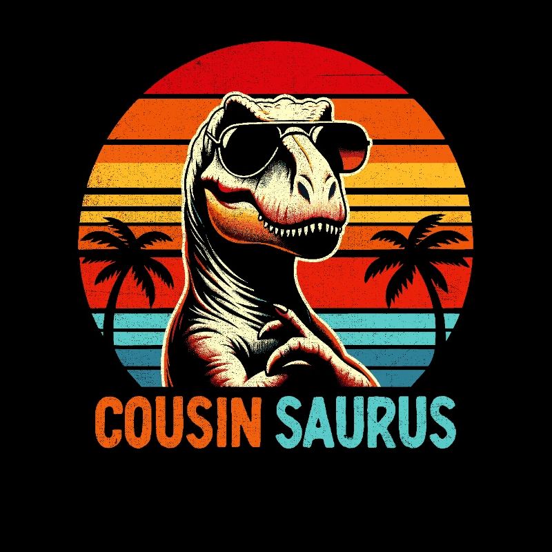 Retro Cousin Saurus Dinosaurier Familientreffen