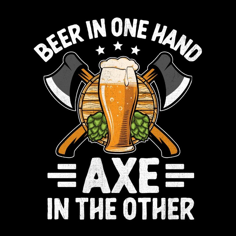 Bier in der einen Hand, Axt in der anderen Beil werfen