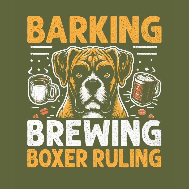 Barking Brewing Boxer Ruling Coffee Lover Dog