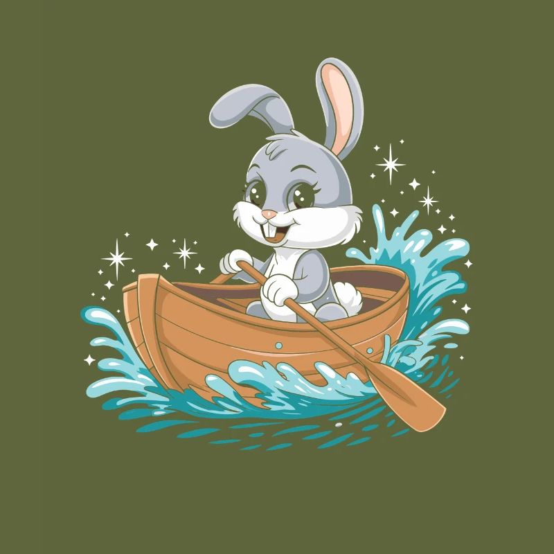 A Bunny Boating Paddle Boat