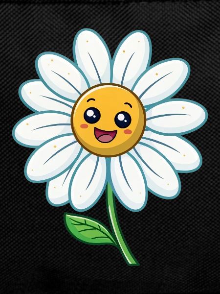 Funny daisy with face flowers