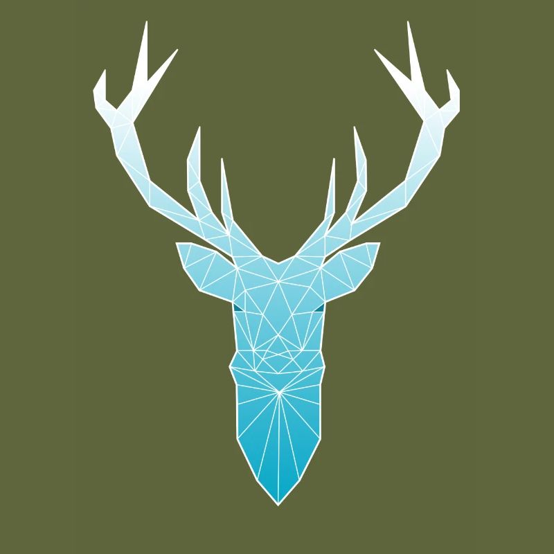 Tête de cerf dans la conception triangle (bleu clair)