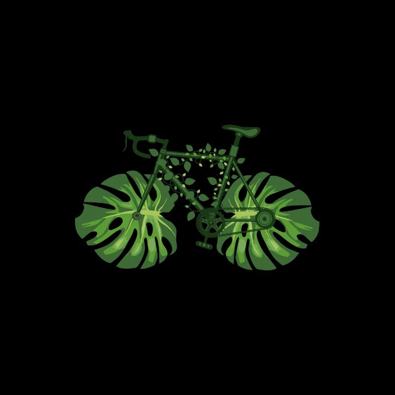 Comic - Bicycle Nature Leaf Green