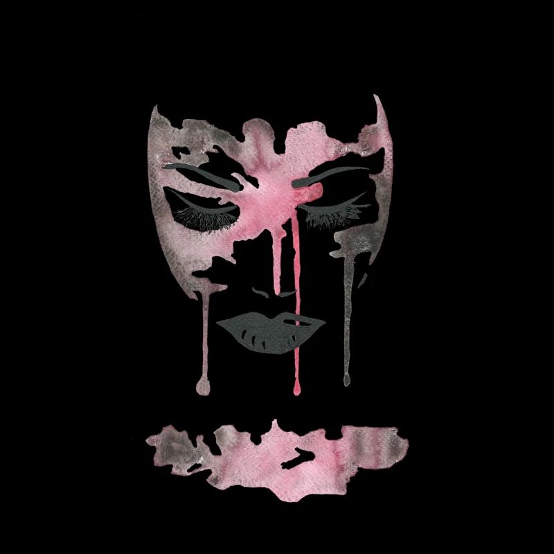 Pink Watercolor Face