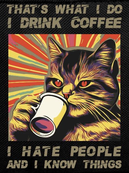 Coffee-drinking, sarcastic cat lover