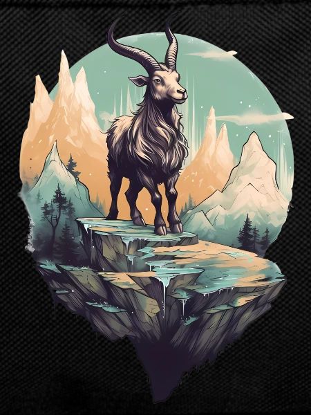 Mythischer Bergziege auf Flyerfelsen